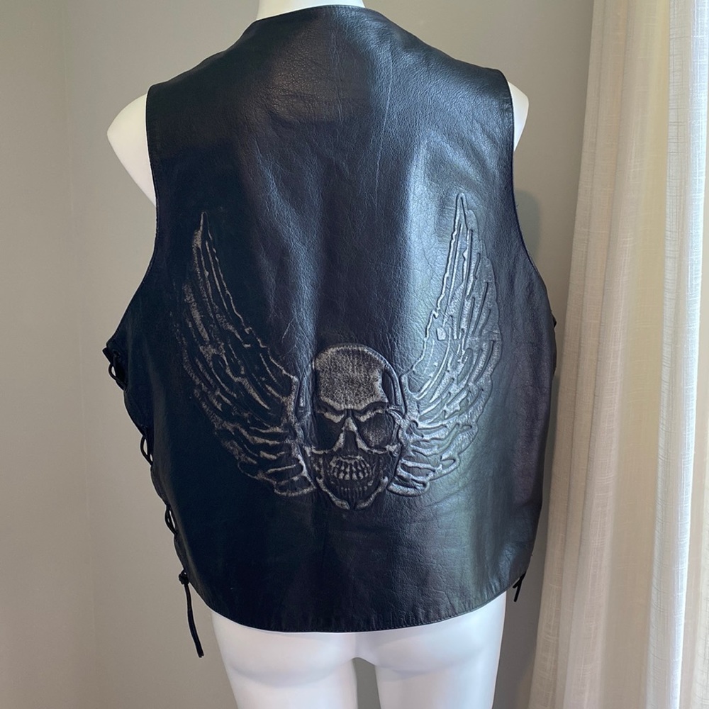 Xelement Leather Skull Vest